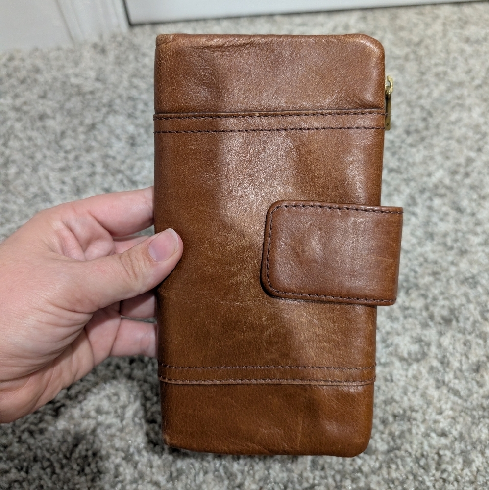 Fossil Brown Leather 3 Section Flap Organizer Wallet - Picture 5 of 10
